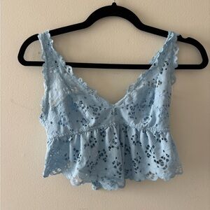 Aerie Light Blue Lace Chemise